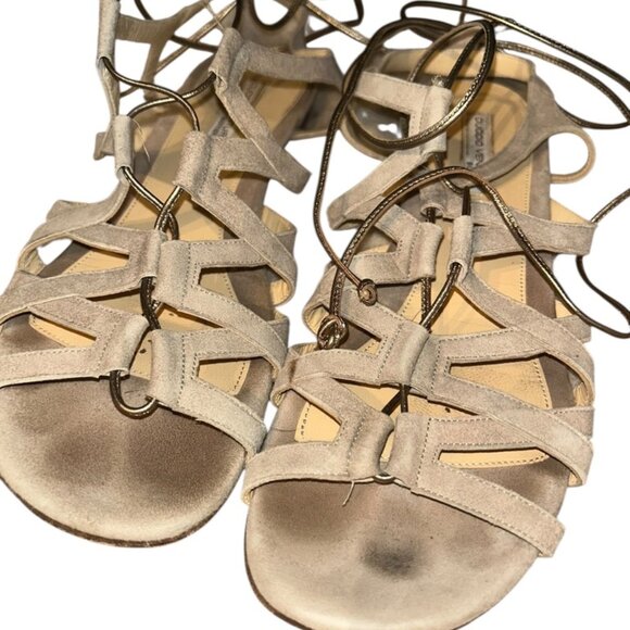 Duccio Venturi Botiere khaki leather gladiator Roman sandals 41 10 - Picture 4 of 5